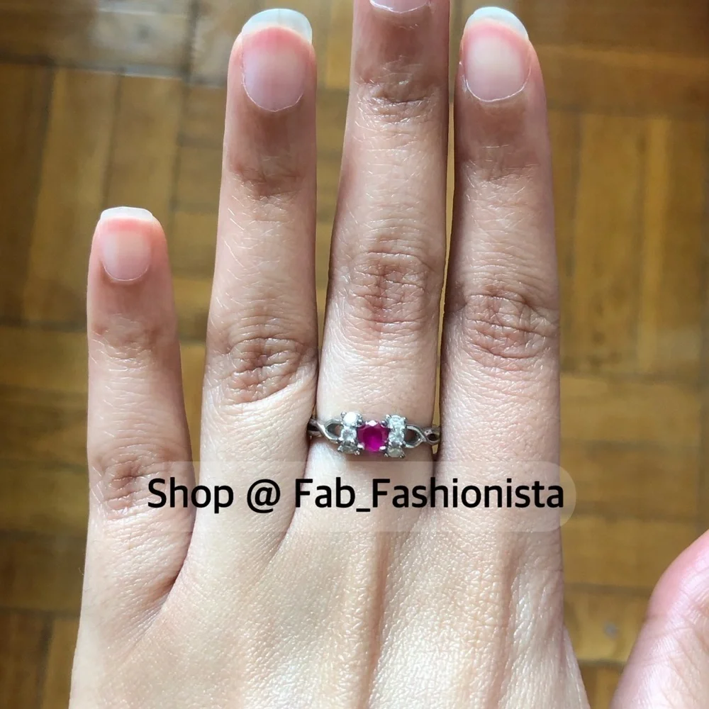 Sterling silver garnet ring